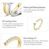 Anel ajustável de prata esterlina 925 bamoer, simples, elegante, banhado a ouro, platinado, zircônia, joias finas para mulheres