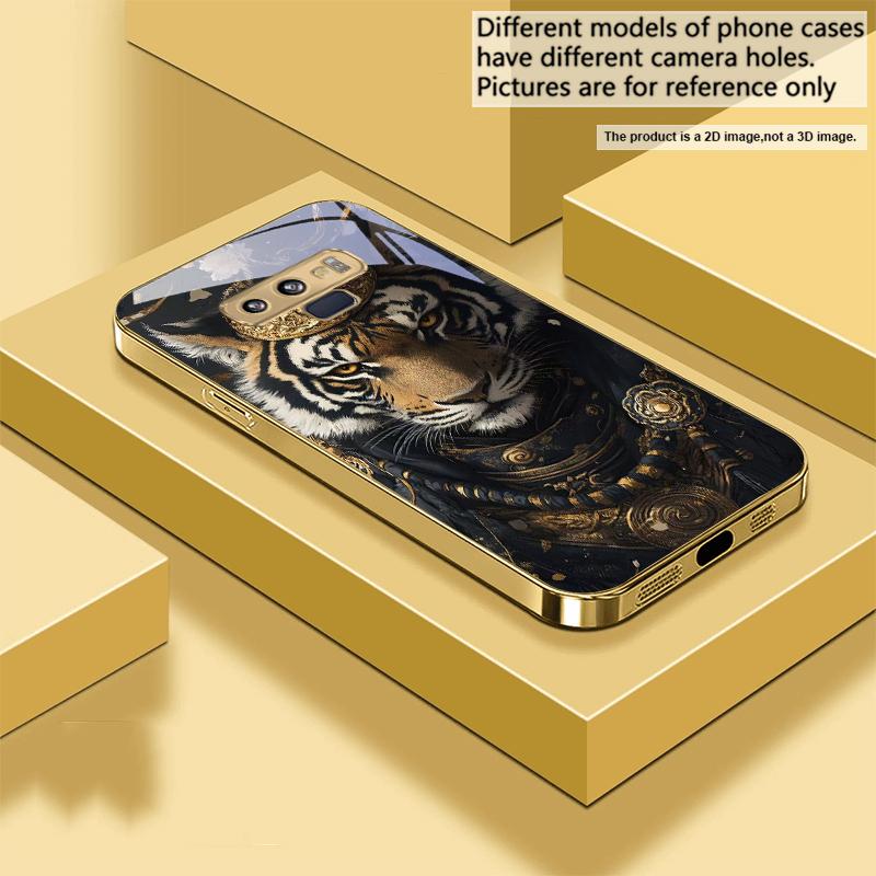 Der Tiger der Krone Für Samsung A 01 52S A04 A05S A10 A12 13 22 23 24 36 42 M02 Note 10 20Ultra 8 9 Goldene Glas-Handyhülle