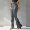 Nové stylové kalhoty pro ženy Slim Fit Vintage Fashion Flare Kalhoty s vysokým pasem Elastické kalhoty