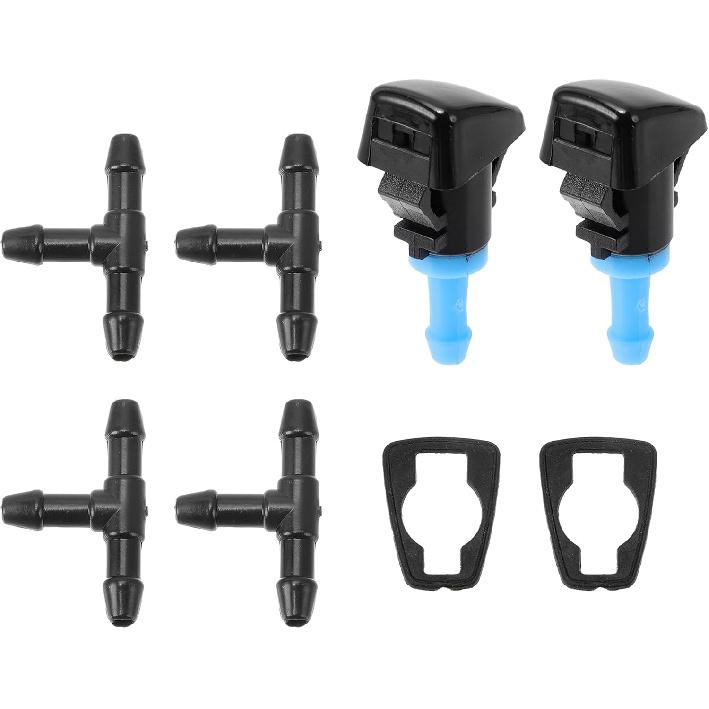 Windshield Washer Nozzle Kit for Kia Rio 2016-2024 Windshield Spray Nozzles Wiper Spray Washer Jet No.98630G3000 2 Pcs Gaskets 4 Pcs t Hose Connector
