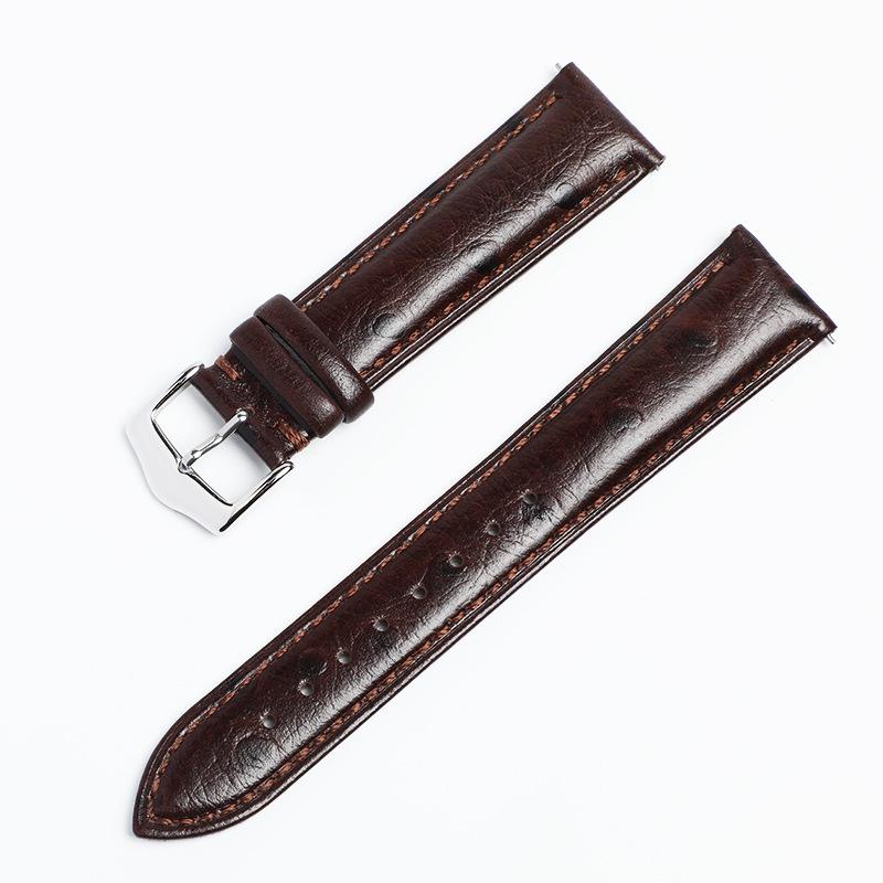 

Шкіряний ремінець для смарт-годинника зі шкіри під страуса, з системою швидкого зняття, 20 мм, сумісний з усіма брендами. 22mm коричневий