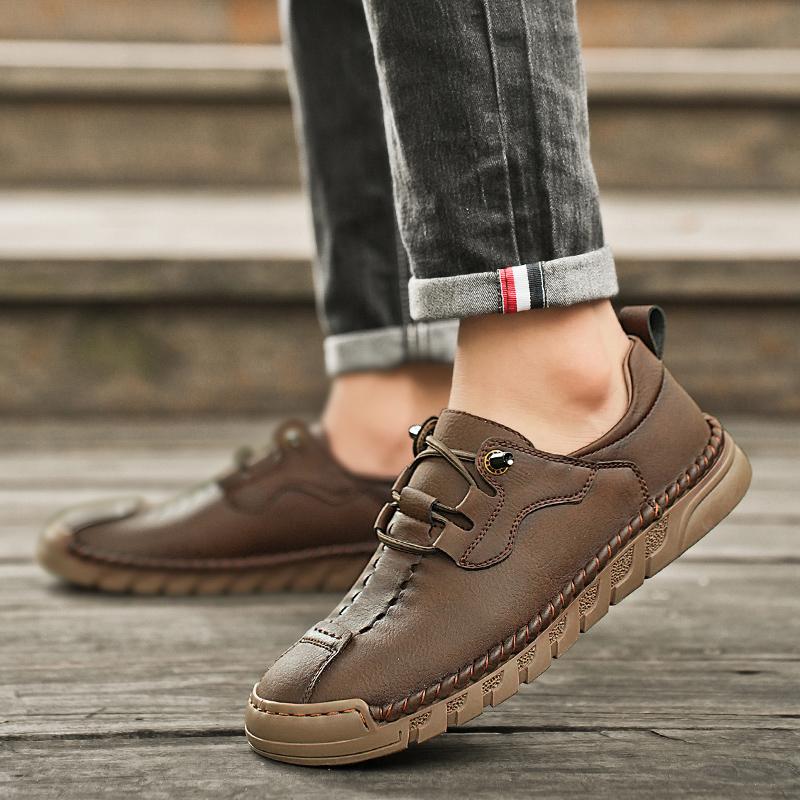 Fashion All-match Mens Slip On Walking Shoes Brand Business Walking Flats Classic Men Shoes for Wedding Leather Men Fashion Casual Shoes