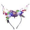Hairband Glowing LED Wreath Light Up Headband Pearl Crown Flower Christmas Party Decoration