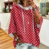 Women's Vintage Floral Print Drawstring Hoodie - Casual Loose Fit Sweatshirt Top