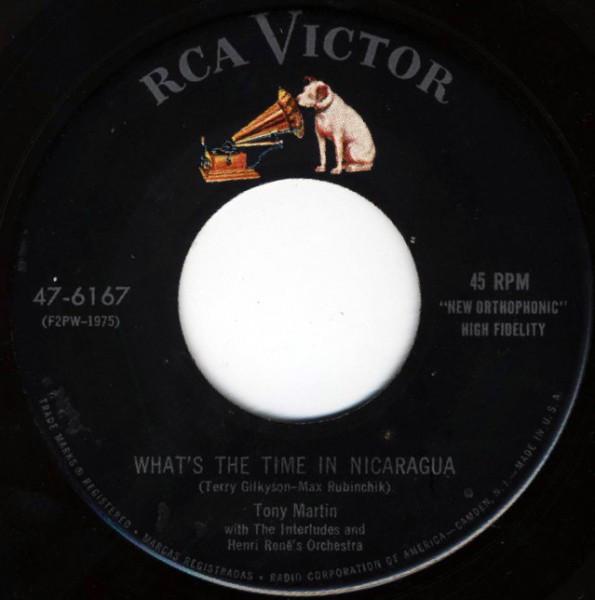 

7inch Record TONY MARTIN - What s The Time In Nicaragua 476167 RCA VICTOR 1955 US Pop Used