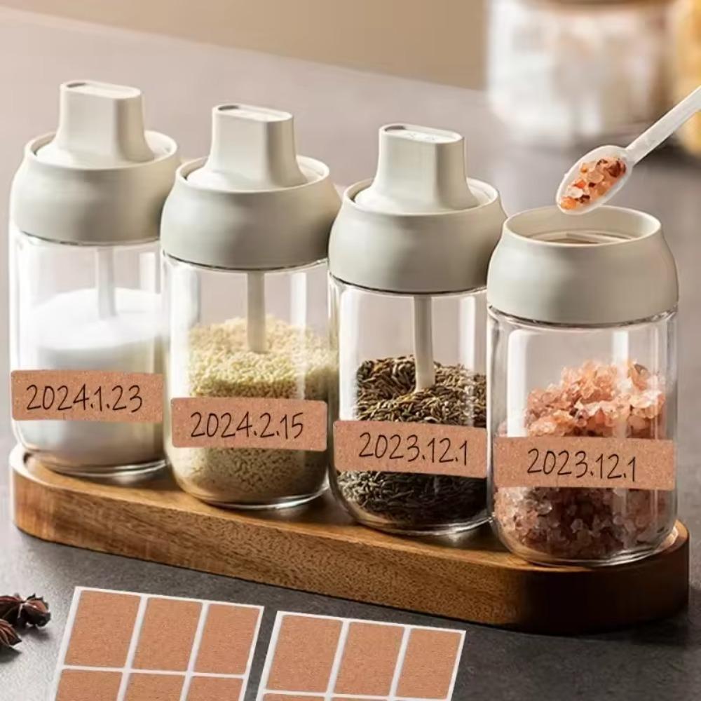 36/96pcs Self-adhesive Spice Jar Label Stickers Waterproof Packaging Sealing Tag  Bottle