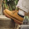 Low-top Rhubarb Boots Leather Martin Boots Men's Tianbai Lan Oxford Outsole Locomotive Shoes Tooling Shoes Retro Trendy Shoes