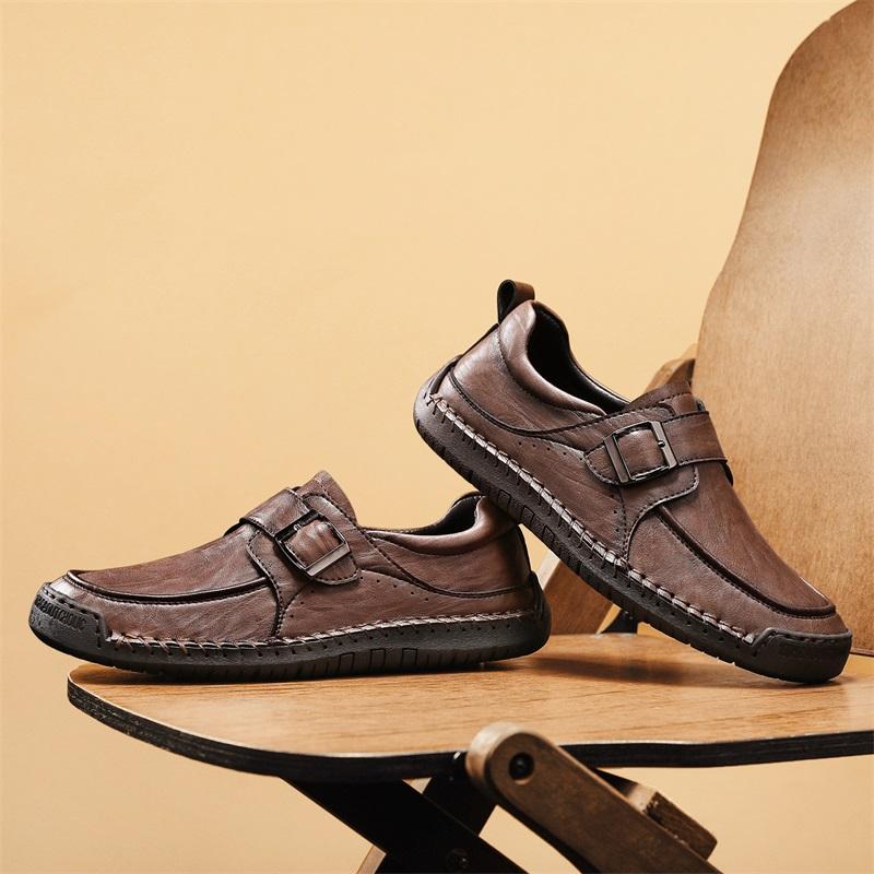 Fashion Leather Men's Casual Shoes Stylish Luxury Brand Loafers Formal Business Shoes Comfy Lightweight Flat Classic Outdoor Footwear