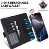 For iPhone 15 Case Detachable 2 in 1 Leather Wallet Phone Cover Compatible with MagSafe