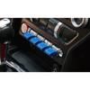 4X ABS Blue Dashboard Navigation Button Cover Trim For 2015- Ford Mustang