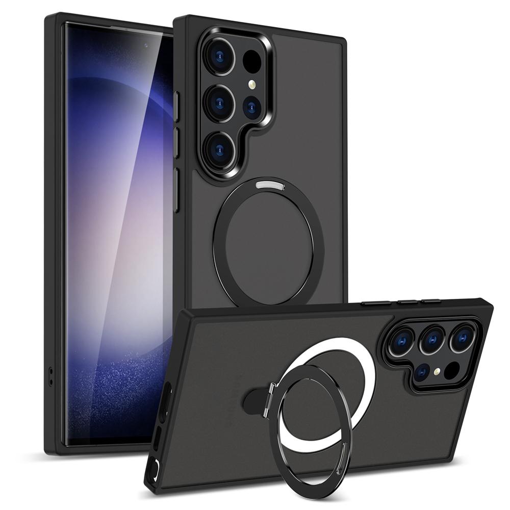 Folding Holder For Magsafe Clear Case For Samsung Galaxy S25 S22 Ultra S24 Plus S23 FE Magnetic Wirelesss Charge Lens Stand Cove