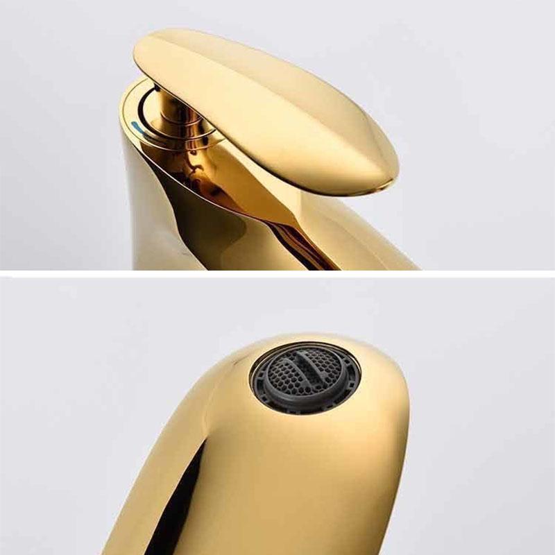 Black/Gold Bathroom Basin Faucet Brass Faucet Mixer Tap Wash Basin Faucet Single Handle Hot and Cold Faucet Deck Mounted