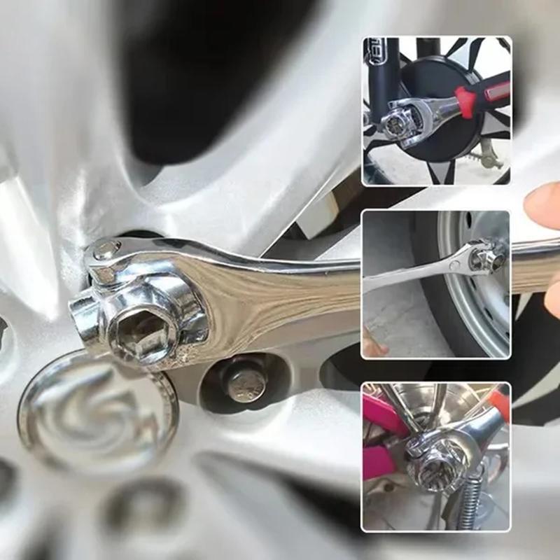 48-in-1 Universal Socket Wrench Multifunction Wrench Tool with 360° Rotating Head Ratchet Spanner Tool for Bicycle Car Repair