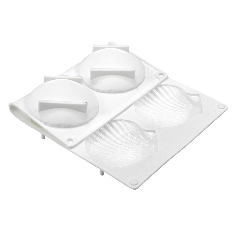 6 incluso vieiras Mousse pastel molde de silicona Shell Chocolate molde para hornear decoración DIY molde