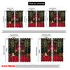 2pcs 2D flat printing Christmas Drapes Christmas wreath Christmas tree Christmas candle Machine Washable Polyester Without