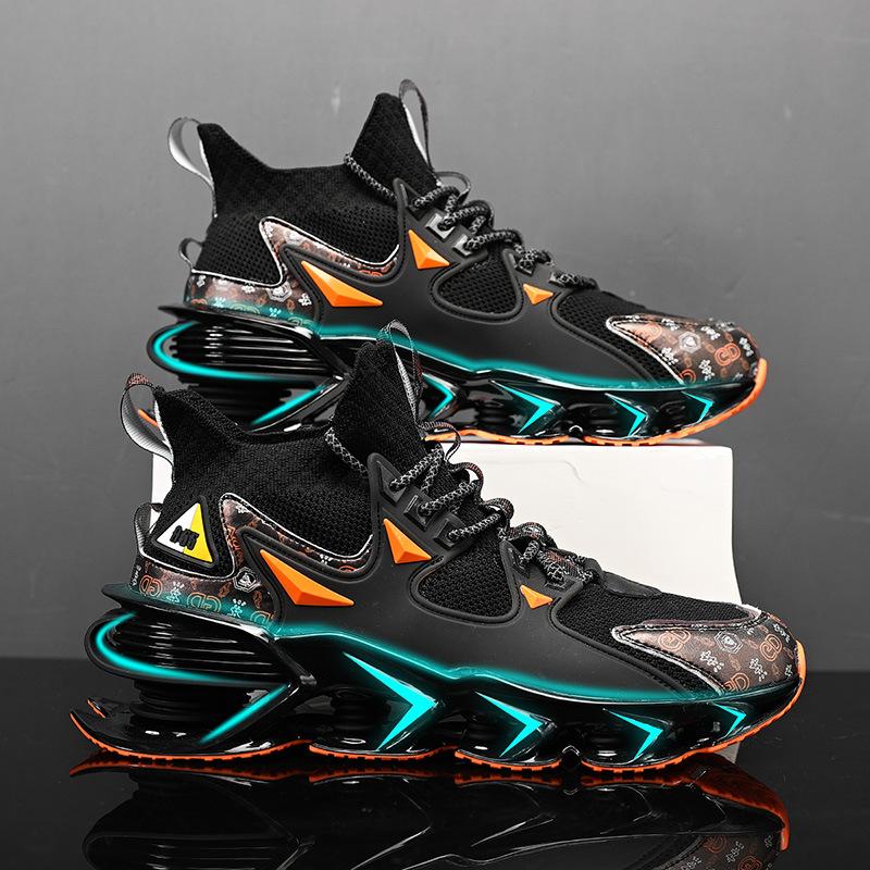 

Большие размеры, новые мужские туфли, спортивная повседневная обувь из сетчатой ткани, дышащие, универсальные туфли с лезвиями, низкие спортивные туфли 39