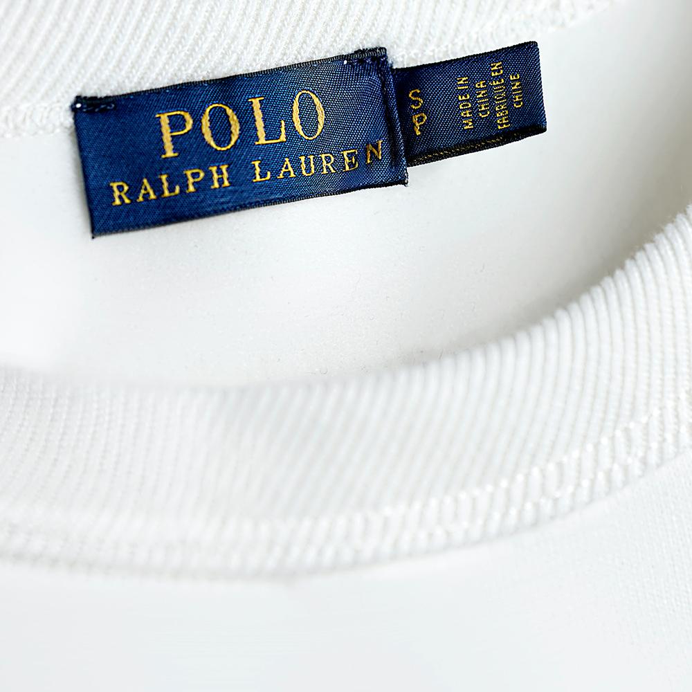 Polo Ralph Lauren Solid Color Bear Print Crew Neck Long Sleeve Sweatshirt Women sweatshirt White WMPOKNIN6820092-100