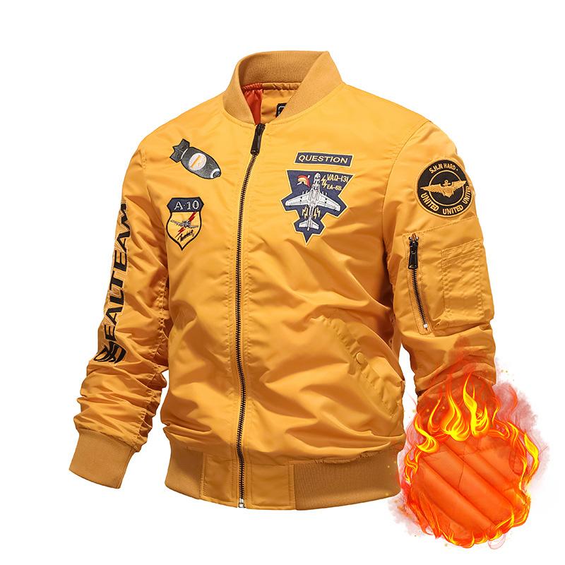 

Spring and Autumn New Air Force MA1 Pilot Jacket Men s Heavy Industry Embroidered Baseball Uniform Aircraft Jacket Work Jacket M