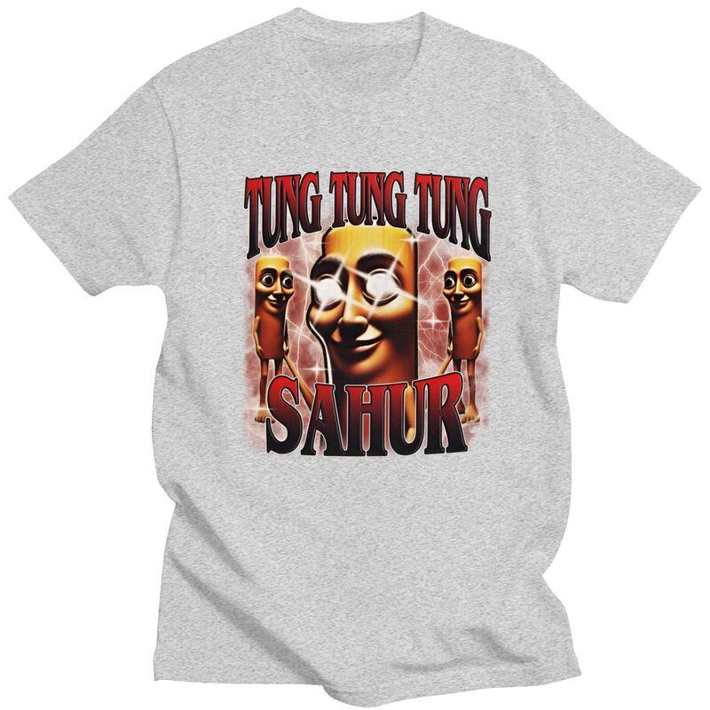 Men Tung Tung Tung Sahur Italian Brainrot T Shirts 100 Cotton Colthing Leisure Novelty Creative Graphics Tee Tops