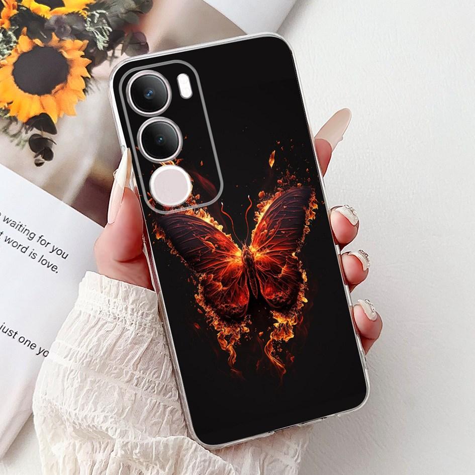 Silicone Case For Vivo Y19s V2419 Cover Lovely Cat Butterfly Cartoon Soft Back Protective Shell For Vivo Y19s 4G Y 19s TPU Coque