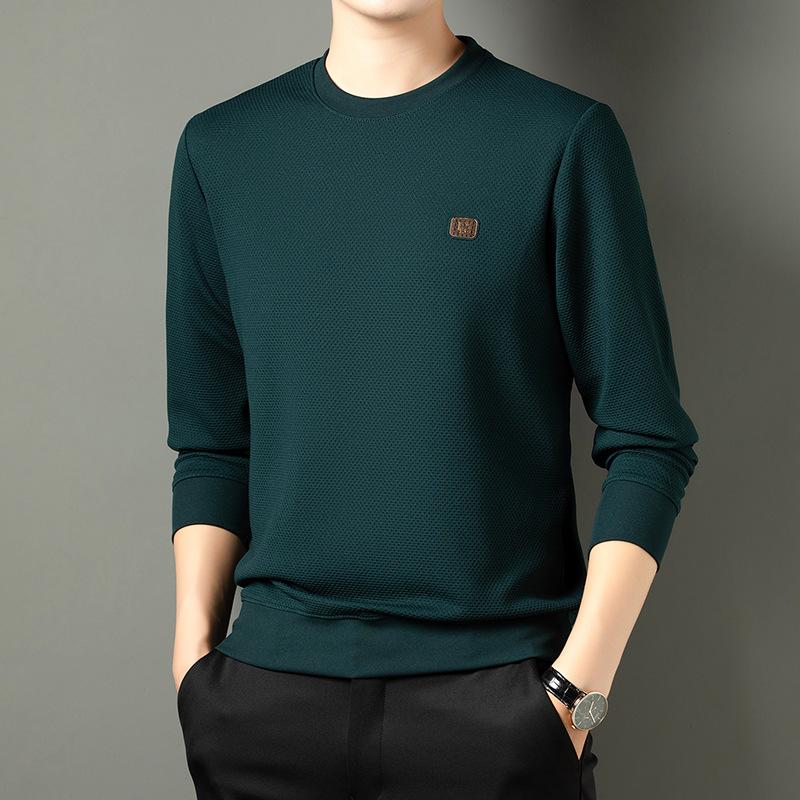 

Fleece Thickened Sweater Men s Senior Sense Round Neck Pullover Casual Versatile Bottoming Shirt Men s Long 4XL