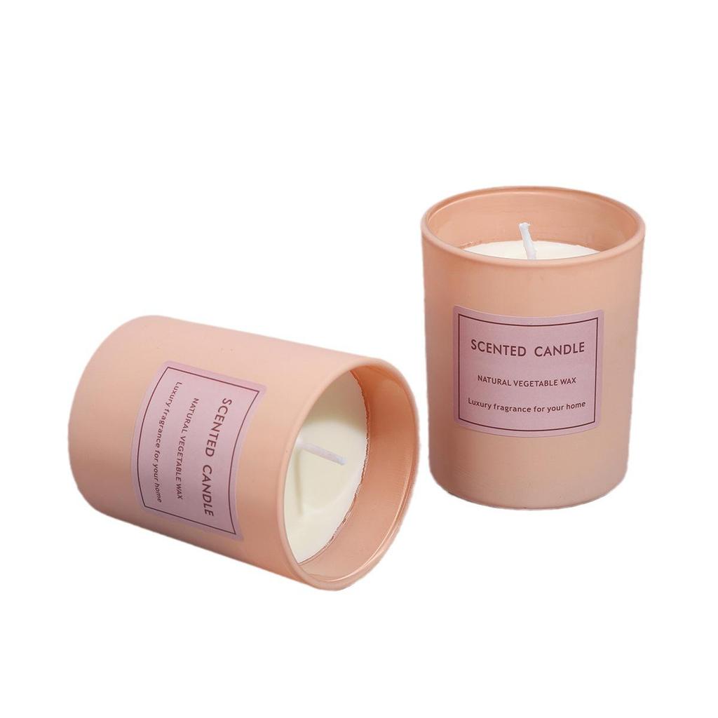 Romantic Pink Glass Scented Candle with Plant Wax - Boxed Souvenir, In Stock