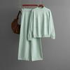 Half Turtleneck Sweater Love Fashion Suit Women + Solid Color Casual Pants Wide Leg Pants Two-piece Set