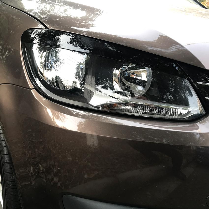 2PCS For Volkswagen VW Touran 2011-2015 Headlights Eyebrow Cover Head Lamp Eyelids Stickers Trim Decoration Car