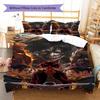 Attack on Titan Pattern Bedding,Quilt Set Quilt Cover Pillowcase Home Birthday Gift (1 * duvet cover + 2 * pillowcase, without core)