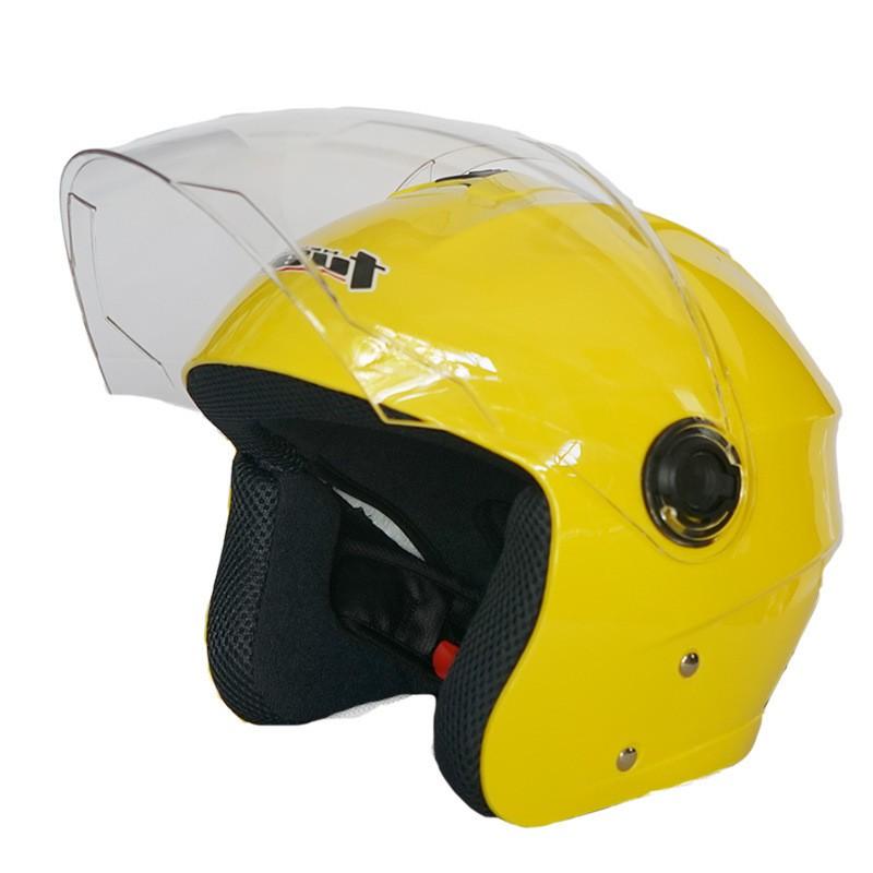 Summer Ventilated Motorcycle Helmet Scooter Electric Bike Riding Safety Gear ABS Full Coverage Half Adult Unisex Yellow