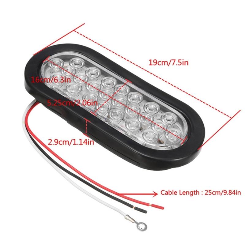 Pack of 2 Tail Lights High Visibility 24LED Recessed Suitable for Enhanced Safety on Trucks and Trailers Large Vehicles