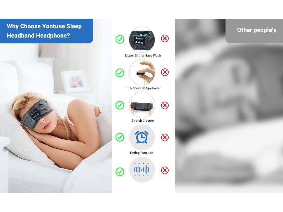 Bluetooth Sports Headband: Wireless Headphones for Running, Fitness, Yoga & Sleep