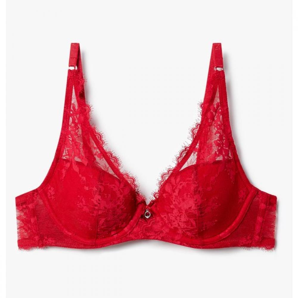 Emporio Armani Женский бюстгальтер-балконет с мягкими чашками и цветочной вышивкой 0825384525 75C