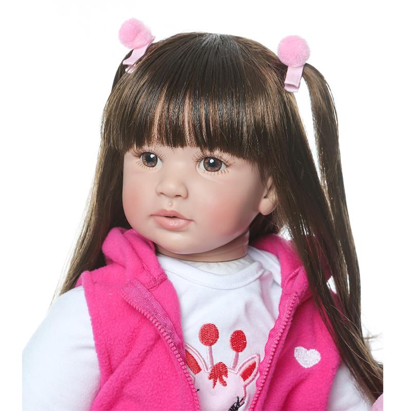 60CM Hohe Qualität Reborn Kleinkind Prinzessin Mädchen Puppe Mit Giraffe Entzückende Lebensechte Baby Bonecas Bebe Puppe Reborn Menina