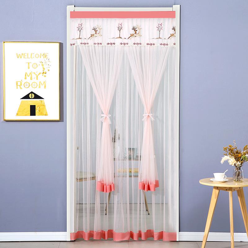 2023 Spring Double Layer Lace Door Curtain: Mosquito-Proof and Punch-Free for Bedroom Partitions