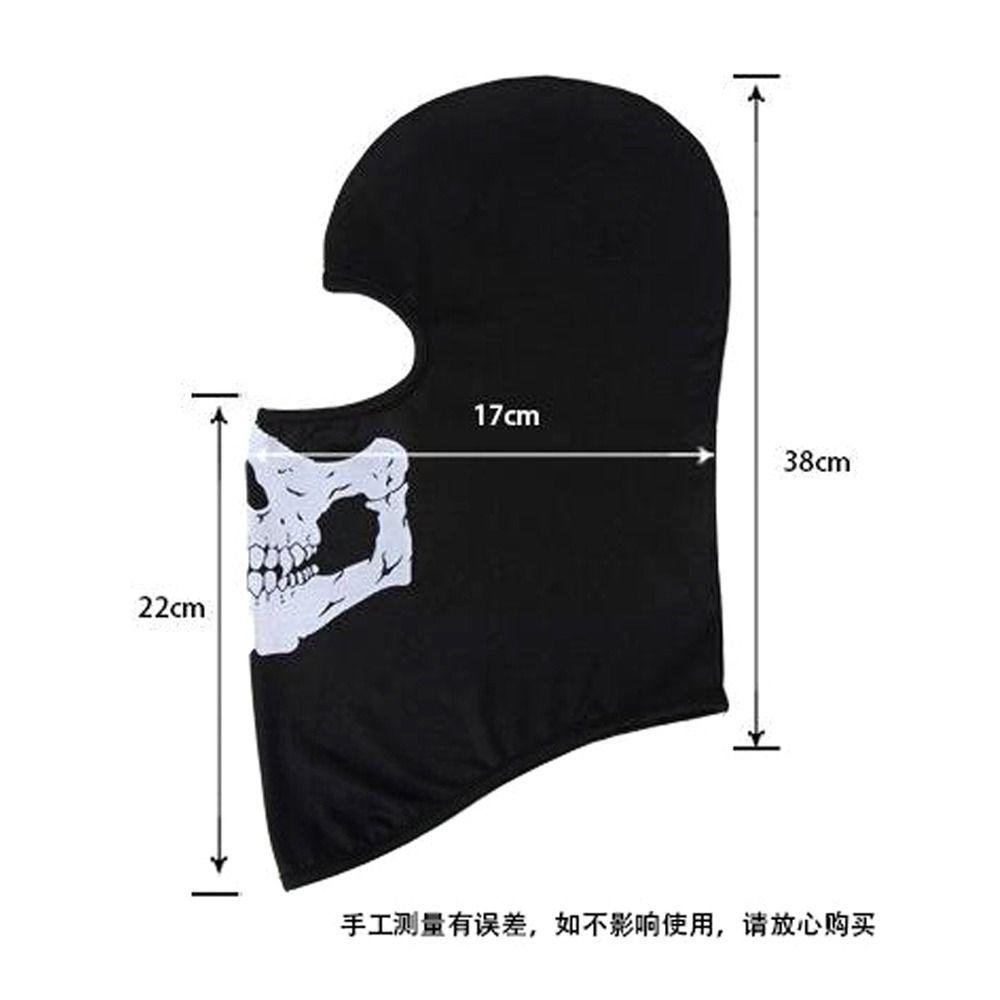Skull Print Bicycle Balaclava Windproof Anti-UV Motorcycle Full Face Mask Full Face Design Neck Warmer Full Face Mask
