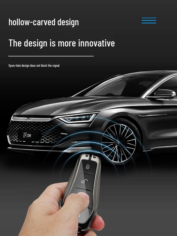 BYD Han Key Case for DMI 2022 Model - Men's EV Qianshan Cui Genesis Edition Key Shell with Buckle