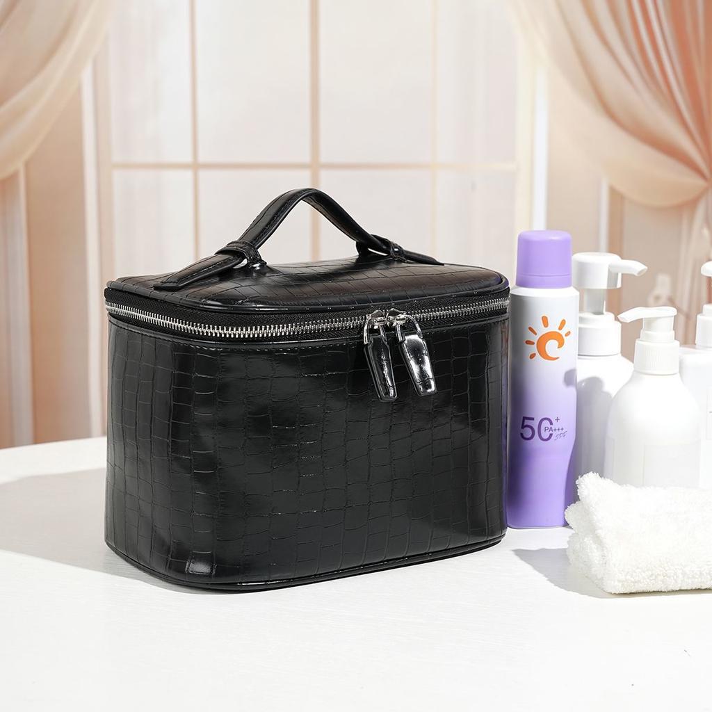 Makeup Bag, Large Capacity Women's Travel Toiletries Handbag, Classic Organic Cosmetics Bag