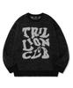 TRILLION Hairy Graphic Logo Oversized Jacquard Knit (Black)