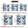 Flat Printing Scene Curtains Blue Butterfly Flower Fabric Without Electricity Birthday Party Perfect Home Wall Yard Set Of 2 Made Polyester