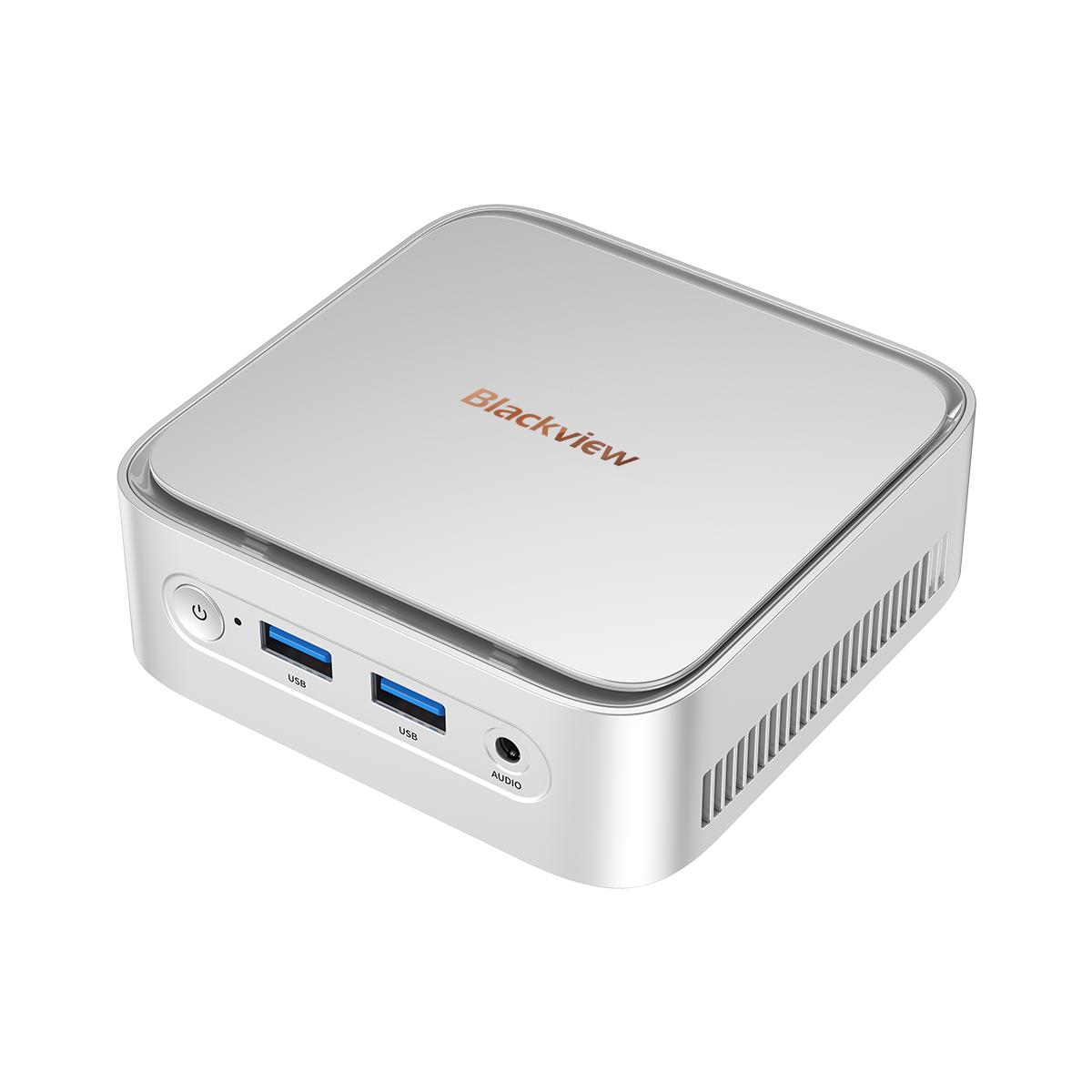 Blackview MP50 Mini-PC mit AMD Ryzen™ 5, 16 GB RAM + 512 GB SSD, AMD Radeon™ RX Vega 8, Windows 11 Pro, Kostenlos (QWERTZ )Tastatur und Maus silber
