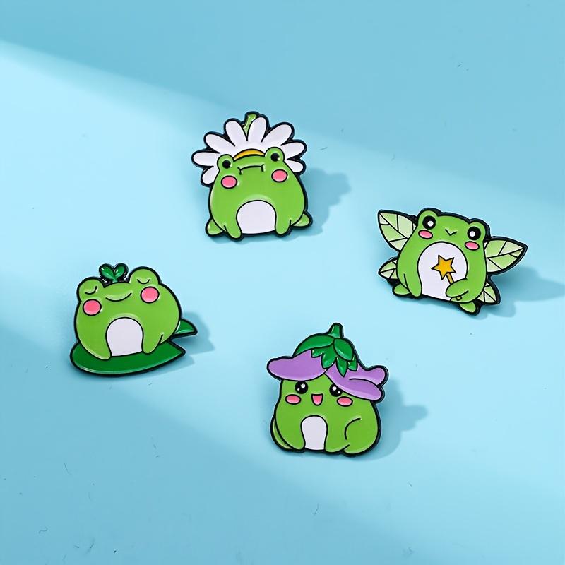 Cute Frog Enamel Pin Set - Adorable Animal Brooches for Clothing & Bags, Perfect Gift for Friends