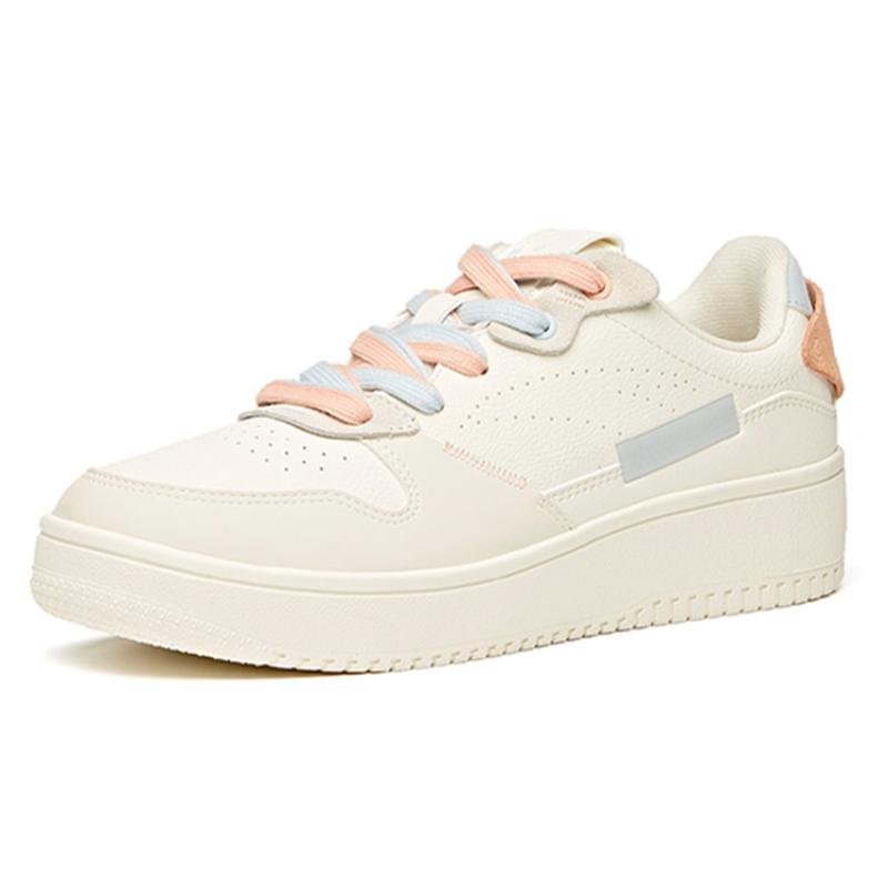 Anta Life Collection Anti-Slip Wear-Resistant Low-Top Skateboard Shoes Women's White Blue Pink Sneakers