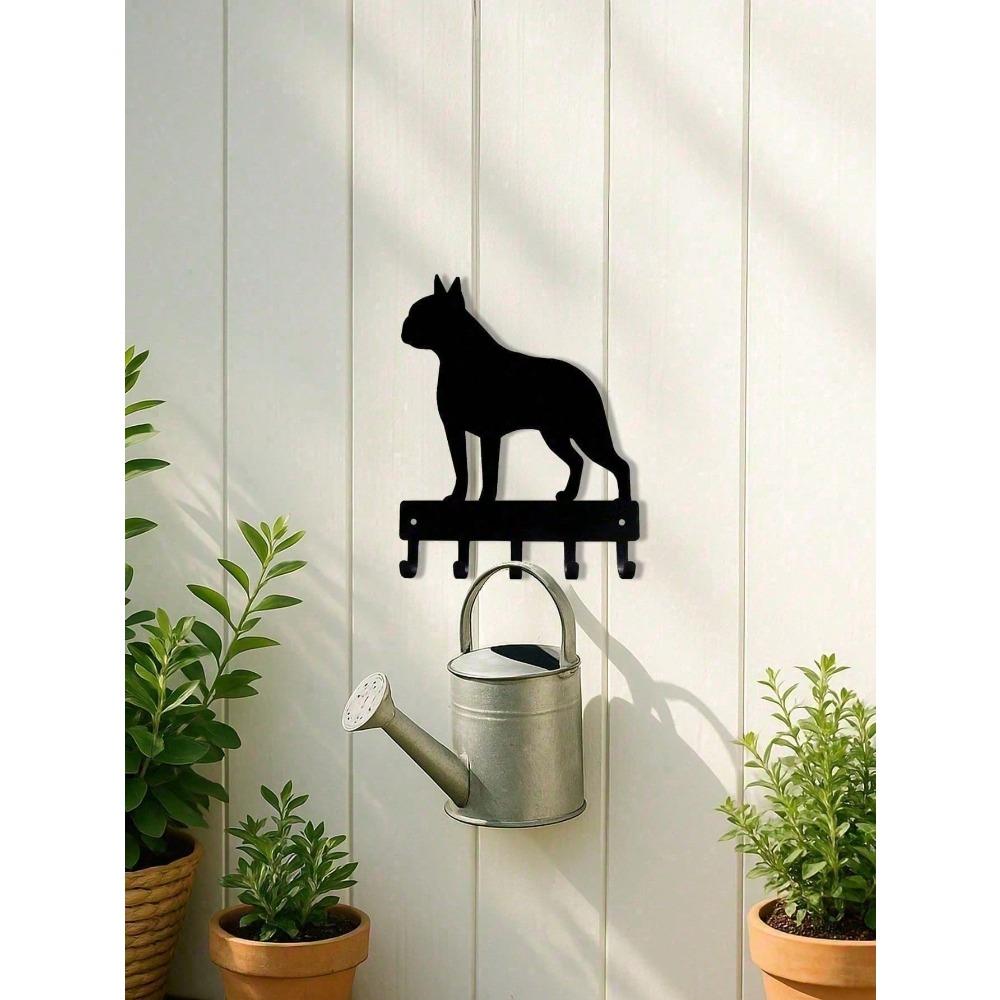 Rustic Metal Wall Hooks for Leashes, Keys, Hats, Boho Farmhouse Entryway Decor, Pet Accessories Organizer, Dog Cat Lover Gift, Kitchen Hallway Storage