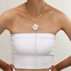 1PC New Flower Pearl Tassel Necklace Women's Niche Premium Sense Sweet Personality Delicate Necklace