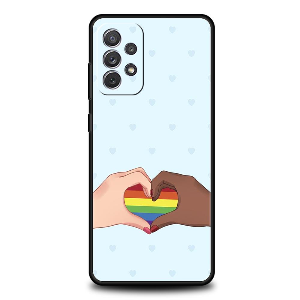 Gay Lesbian Rainbow Pride Phone Case for Samsung Galaxy A55 A35 A17 A07 A15 A13 A25 A51 A71 A72 A73 A32 A52 A52S A41 5G Soft TPU