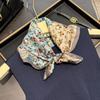 Japanese and Korean silk printed square scarf spring and summer women's fashion niche literary and artistic style decorative mulberry silk scarf tide