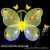 Children's Glow Angel Costume: Girl's Gauze Skirt with Flashing Wings and 20-Light Butterfly Design, 3-Piece Set.