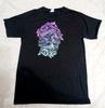 Skull Faces - Hanes Paper Tag Black Graphic VINTAGE T Shirt Sz S/P