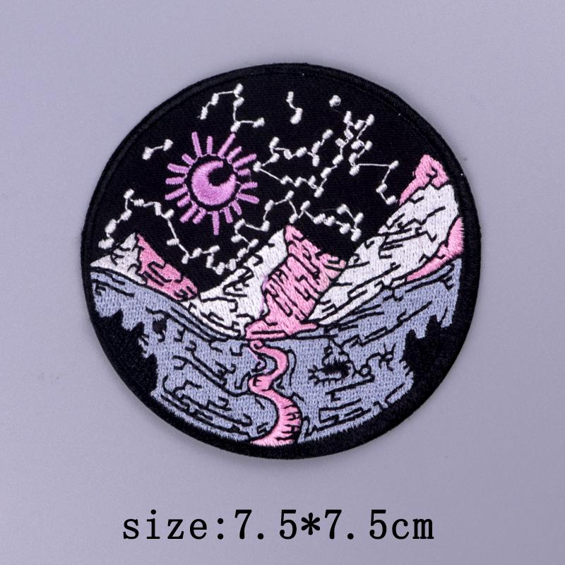 Wilderness Patch Iron On Patches For Clothing Outdoor Embroidered Patches On Clothes Camping Embroidery Patch Hook Loop Stickers